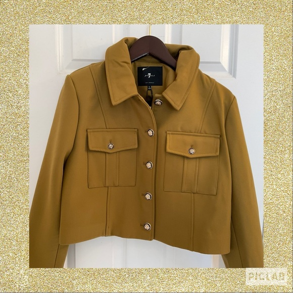 7 For All Mankind Jackets & Blazers - 7 for All Mankind Cropped Ponte Military Jacket - NWT - Large
